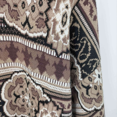 ツンドラ tundra 90s カナダ製 FOR BACHRACH 総柄 クルーネック ニット メンズ import:L